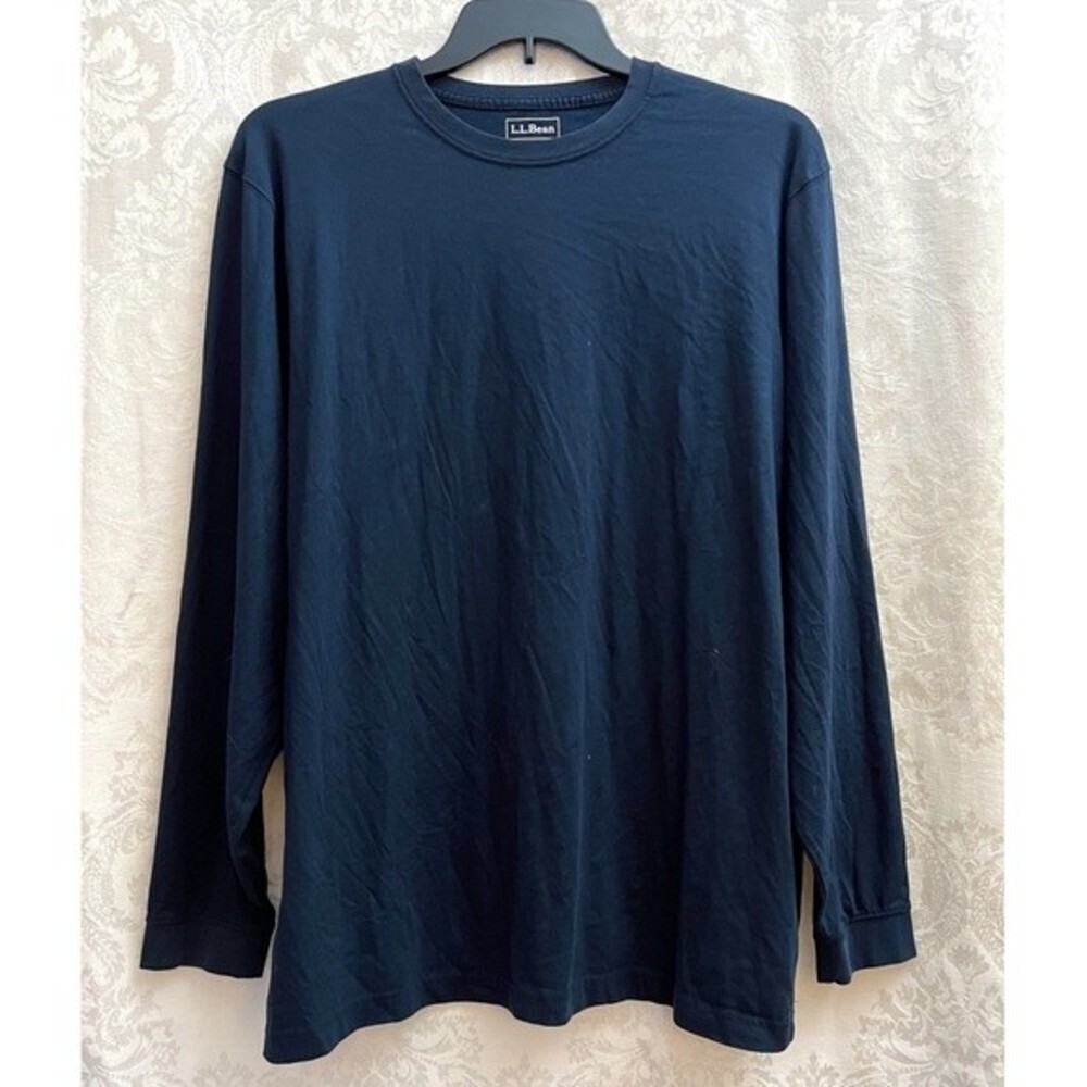 L.L. Bean Mens Carefree Unshrinkable Traditional Fit Long Sleeve Tee Size L Tall